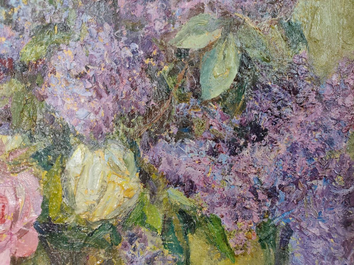 Mishurovsky V. V.'s Oil Painting: A Bouquet of Lilacs and Roses