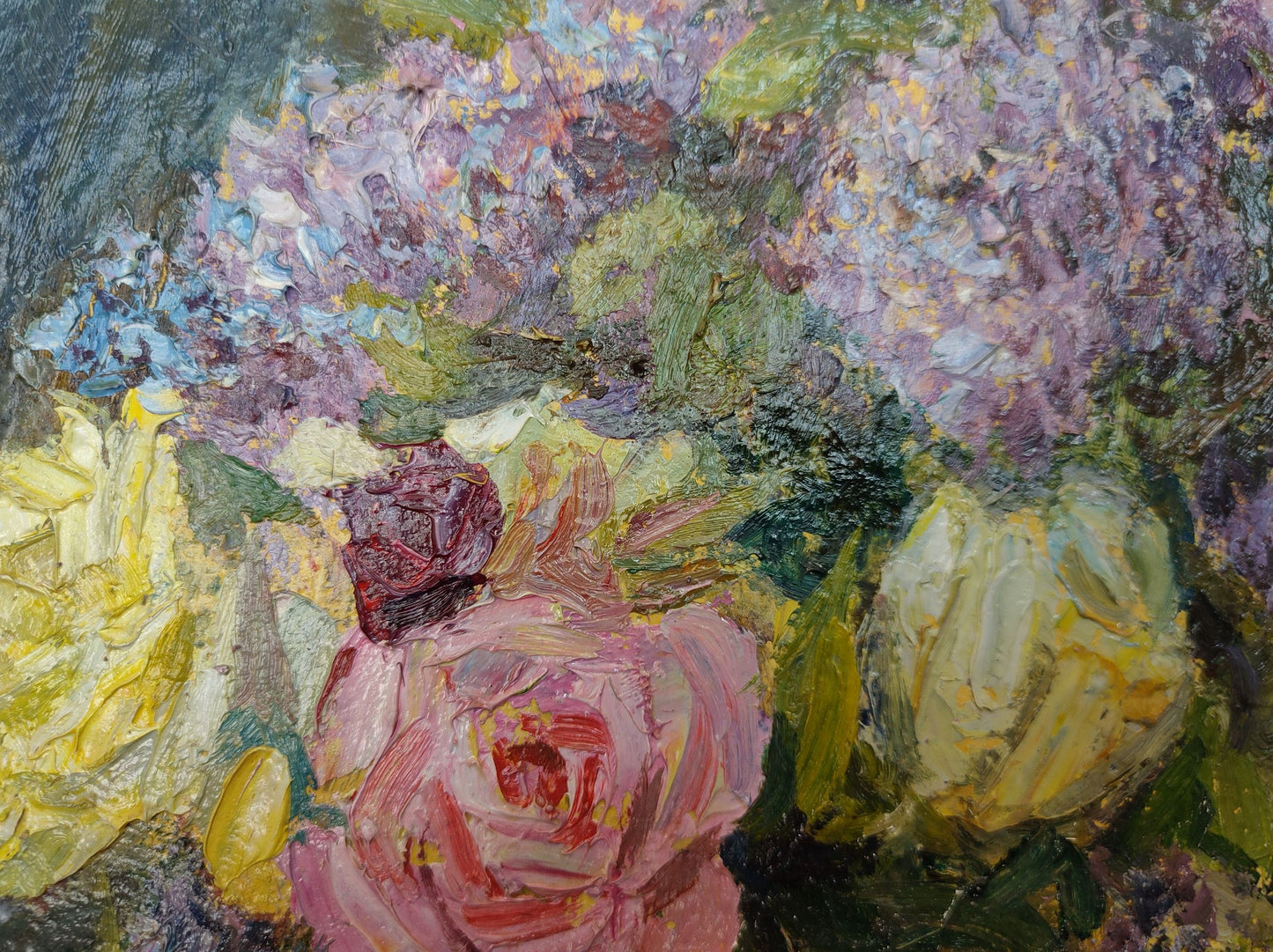 Mishurovsky V. V.'s Oil Painting: Expressing Elegance through Lilac and Roses