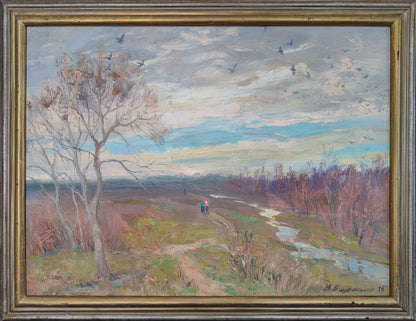 Oil painting at the beginning of April Mishurovsky V. V.
