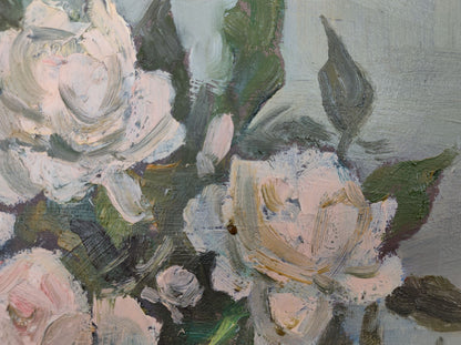 Mishurovsky's oil painting invites viewers to admire the intricate details of the flowers