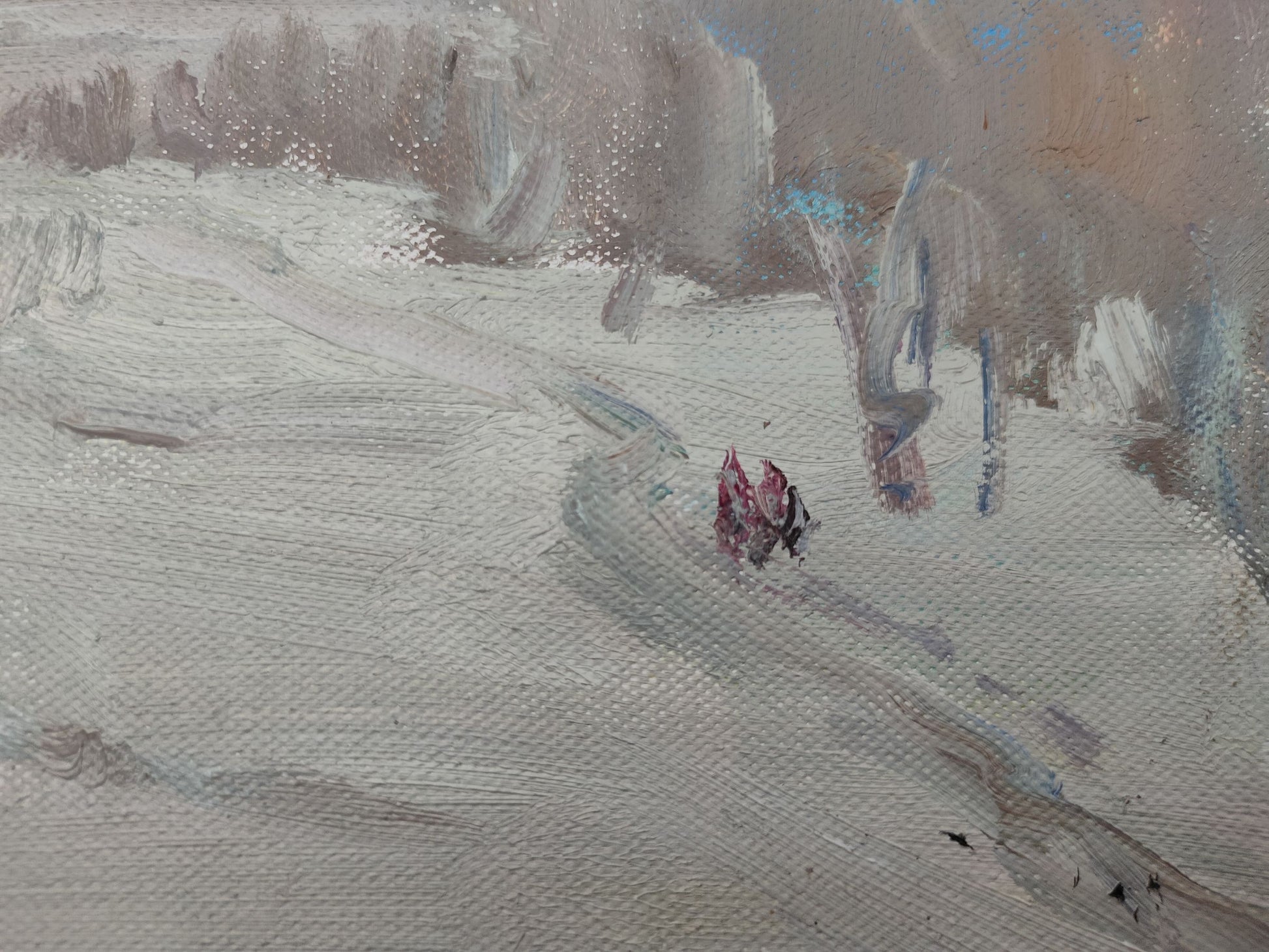 V. V. Mishurovsky's portrayal of a winter road in oil