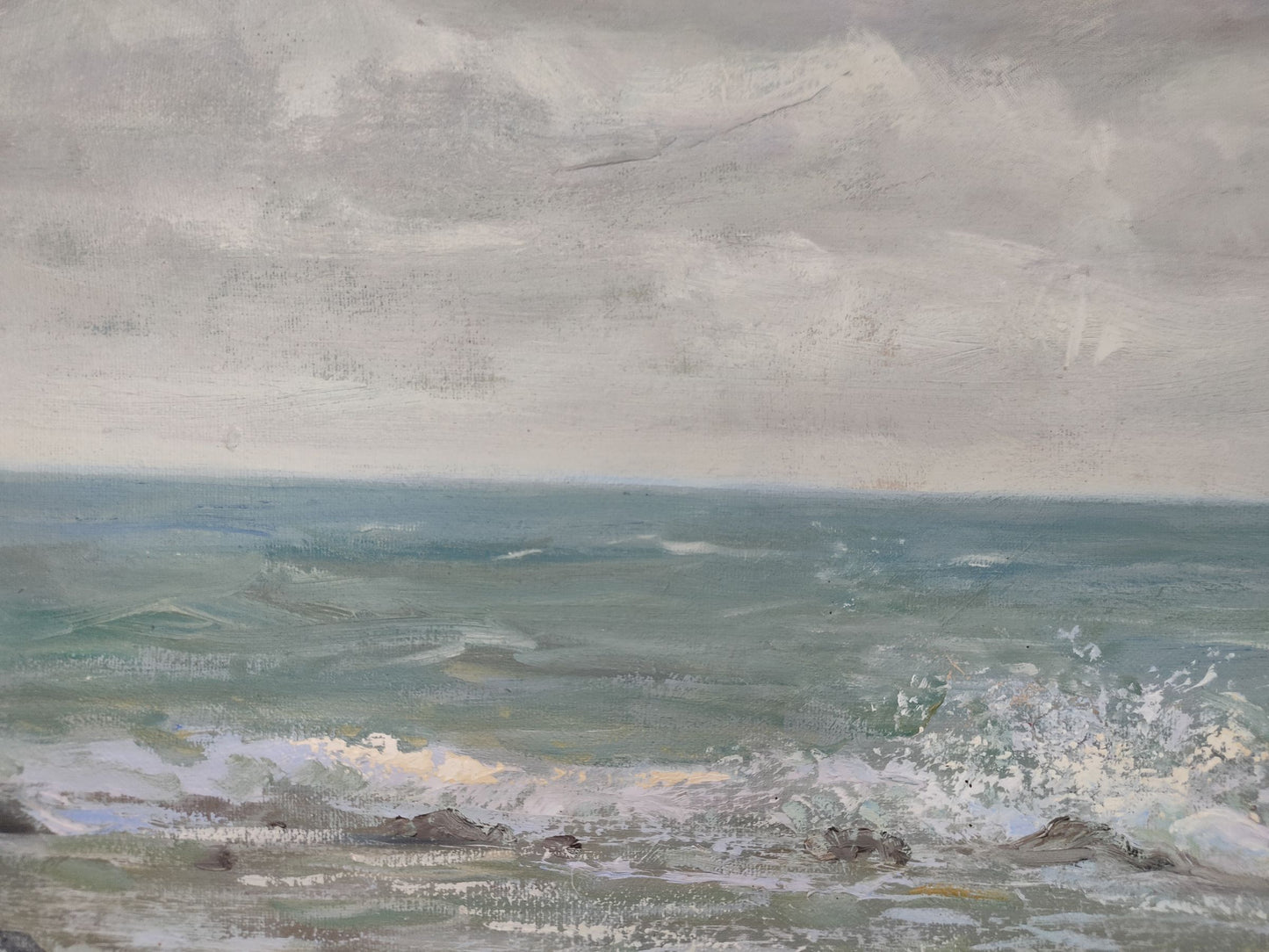 Oil painting Sea shore. Azure Mishurovsky V. V.