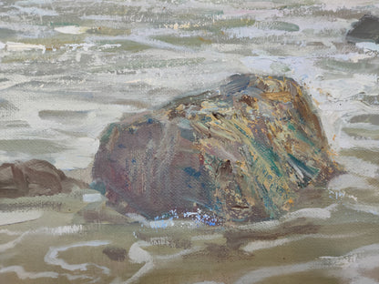 Oil painting Sea shore. Azure Mishurovsky V. V.