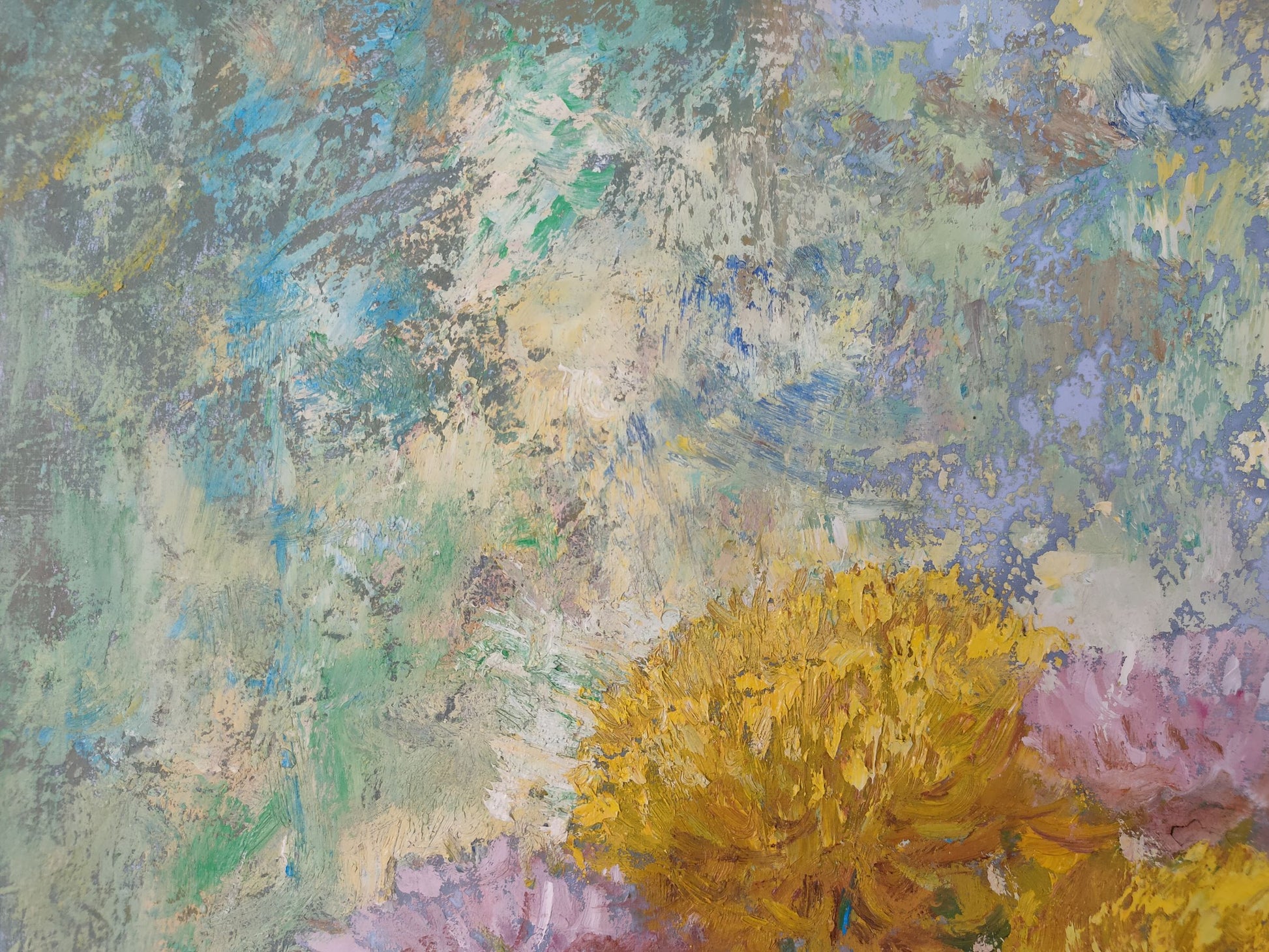 Mishurovsky V. V.'s oil painting of "Golden Chrysanthemums"