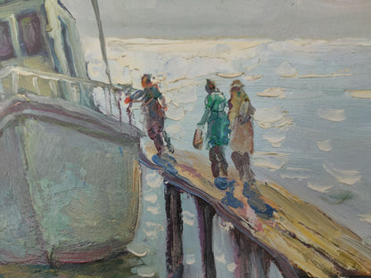 Oil painting  pier 