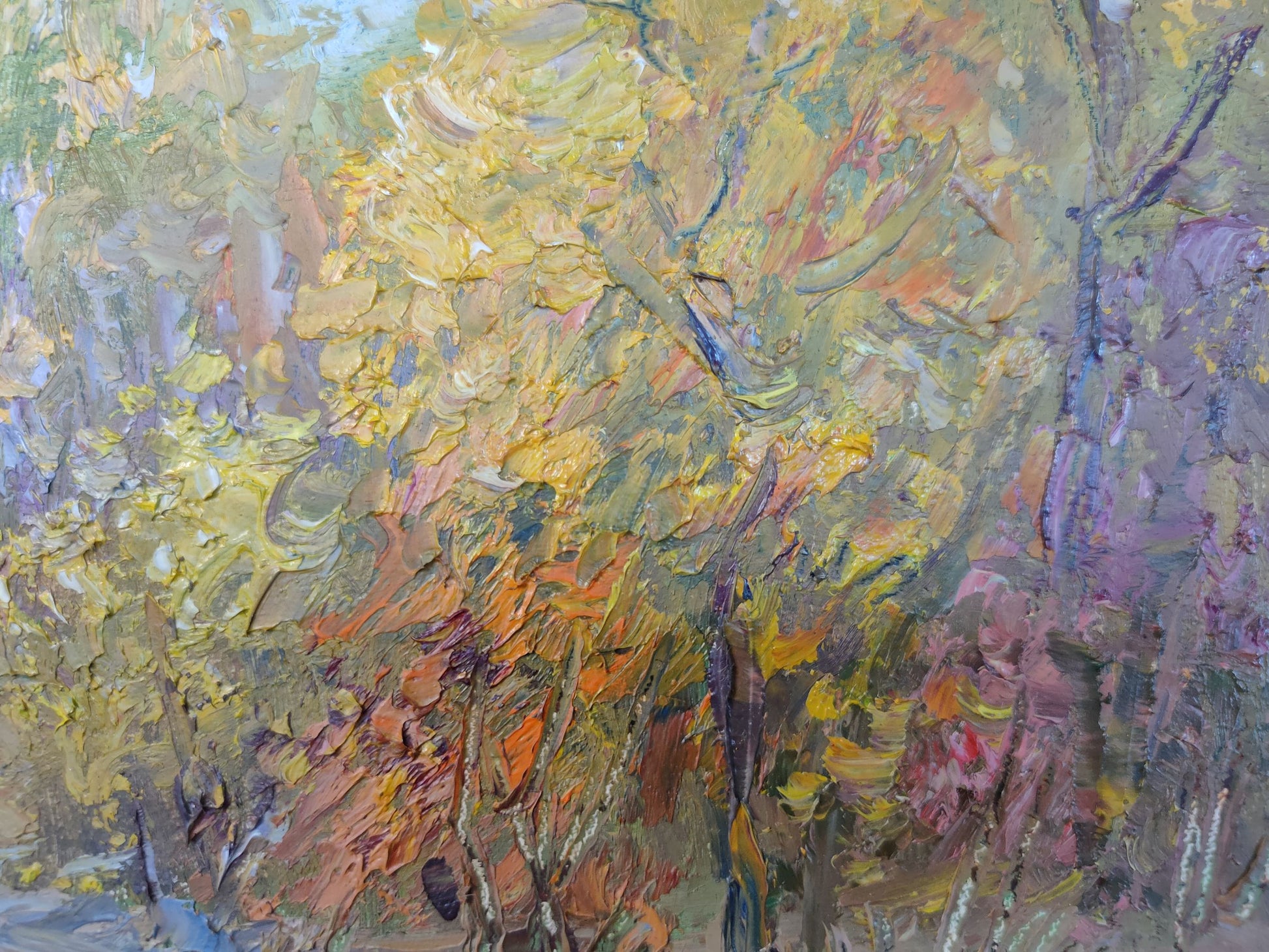 Oil painting Autumn, Fisherman