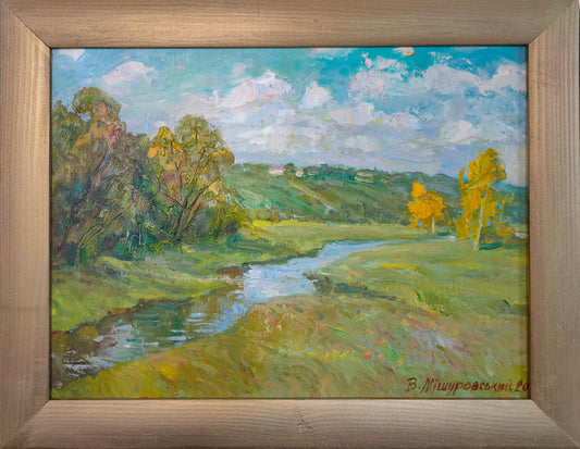 Oil painting Autumn on the levada Mishurovsky V. V.