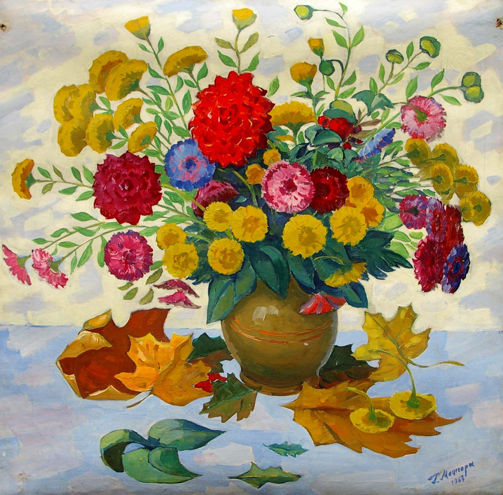 Oil painting Autumn bouquet Matsegora Grigory Prokopovich