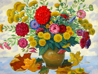 Oil painting Autumn bouquet Matsegora Grigory Prokopovich