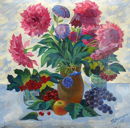 Oil painting Dahlias Matsegora Grigory Prokopovich