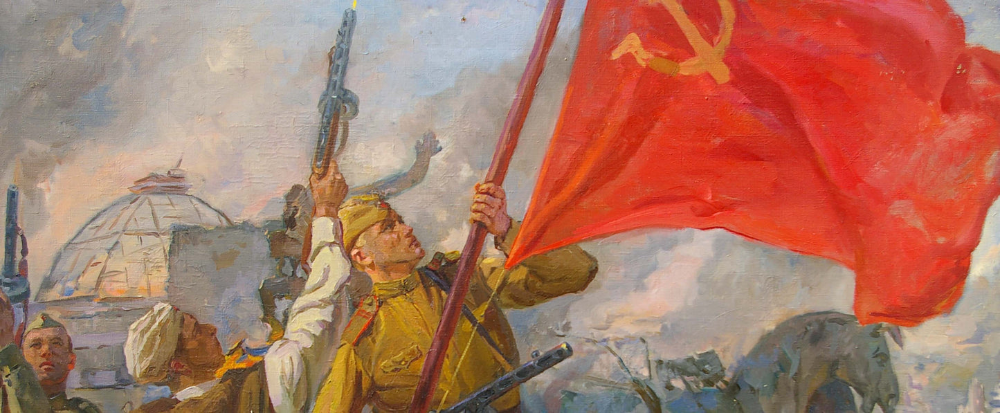 Oil painting Hoisting the banner over the Reichstag Bondarenko Nikolay Ignatievich