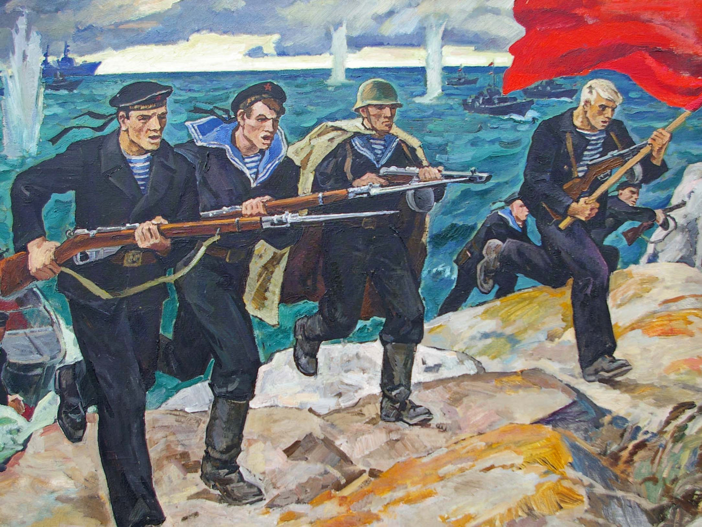 Oil painting Sailors Ryzhikh Viktor Ivanovich