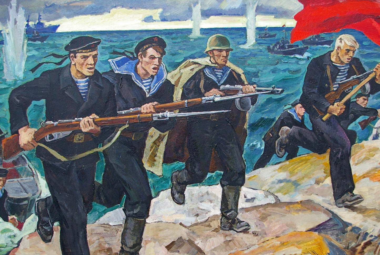 Oil painting Sailors Ryzhikh Viktor Ivanovich