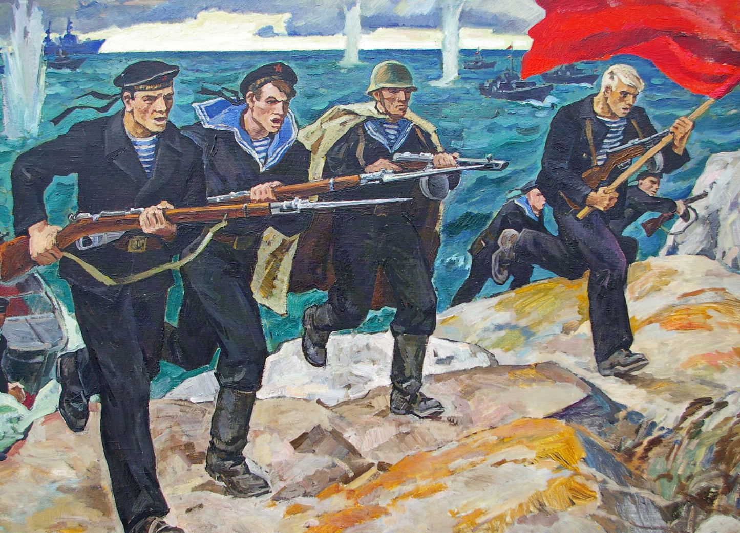 Oil painting Sailors Ryzhikh Viktor Ivanovich