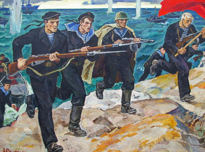 Oil painting Sailors Ryzhikh Viktor Ivanovich