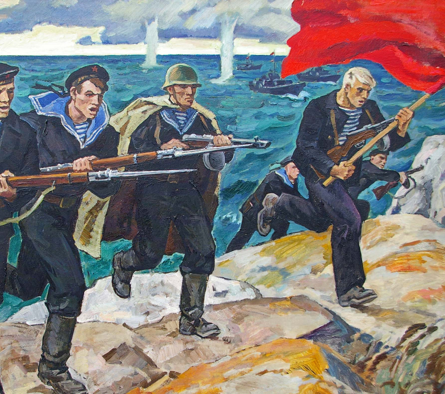 Oil painting Sailors Ryzhikh Viktor Ivanovich