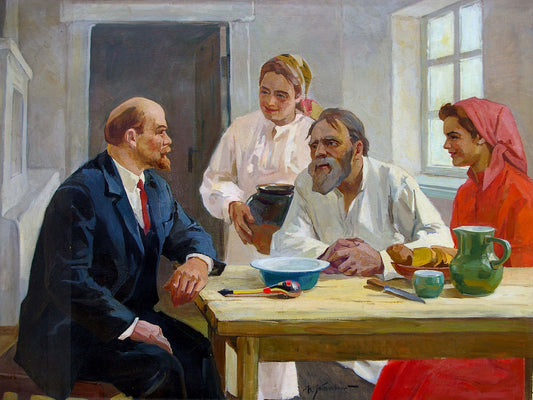 Oil painting Lenin with people Yablonsky P.