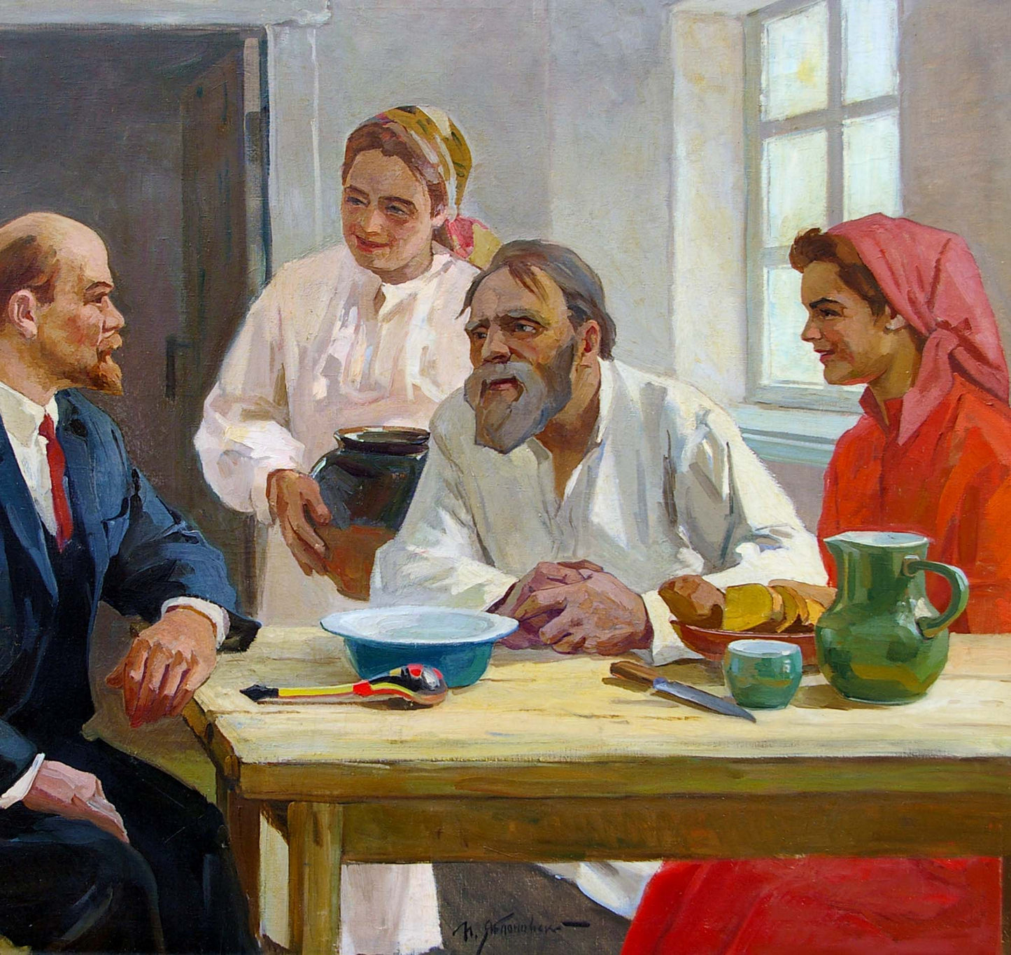 Oil painting Lenin with people Yablonsky P.