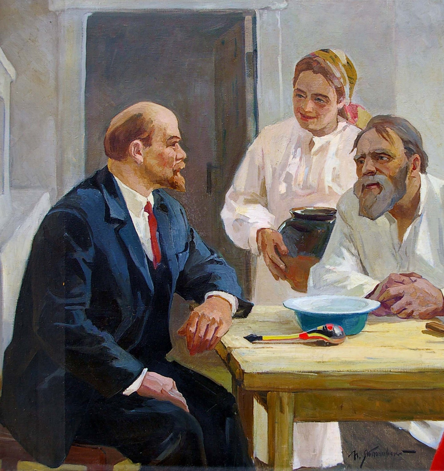 Oil painting Lenin with people Yablonsky P.