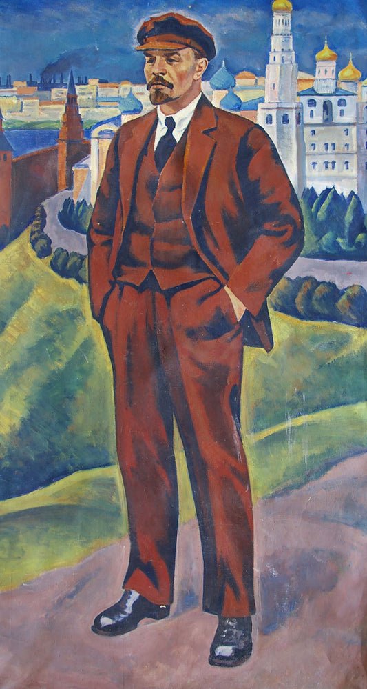 Oil painting Portrait of Lenin and the city Vyacheslav Tokarev