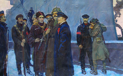 Oil painting Lenin with the sailors Pavlyuk Georgy Nikolaevich