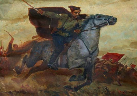 Oil painting Chapaev Dovzhenko Anatoly Ivanovich
