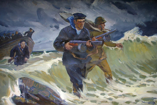 Oil painting Sailors in battle Titarchuk Leonid Vasilievich