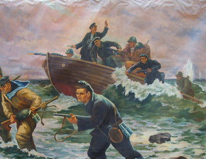 Oil painting Disembarkation of sailors Unknown artist