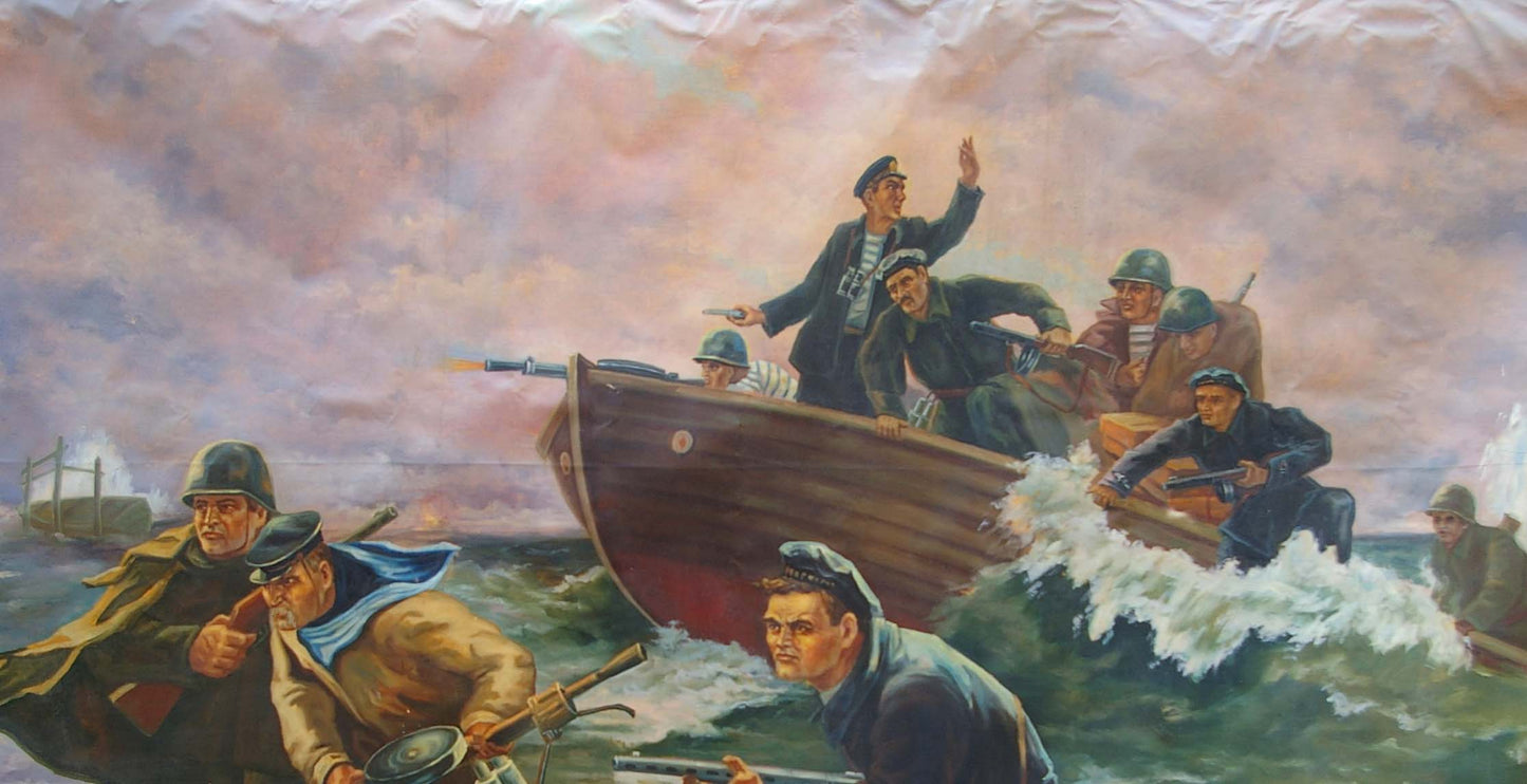 Oil painting Disembarkation of sailors Unknown artist