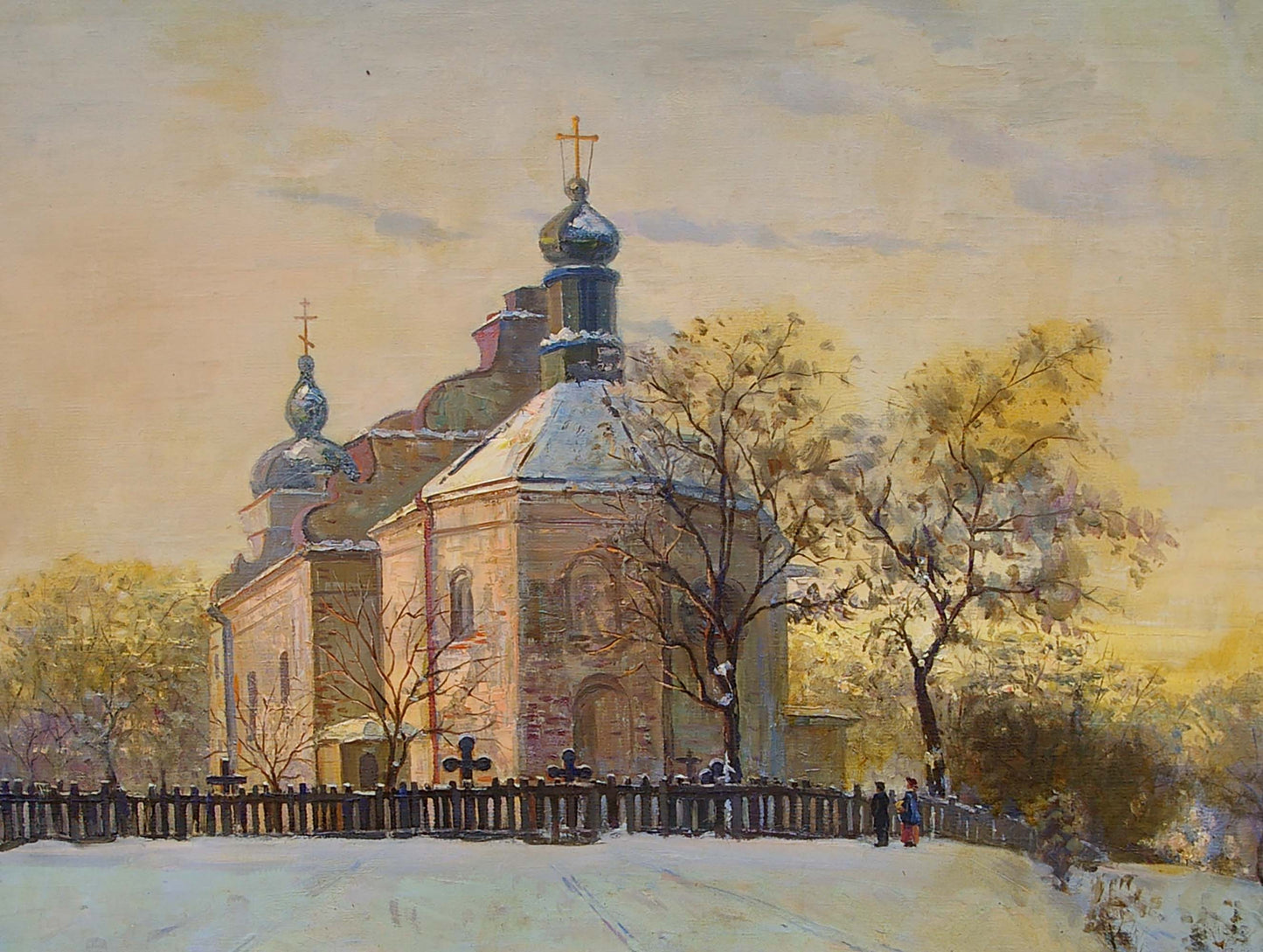 Oil painting Landscape with a church Tyukha Ivan Andreevich