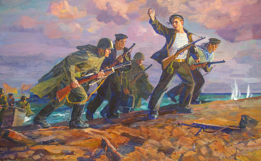 Oil painting Fight Parhet Petr Panteleimonovich