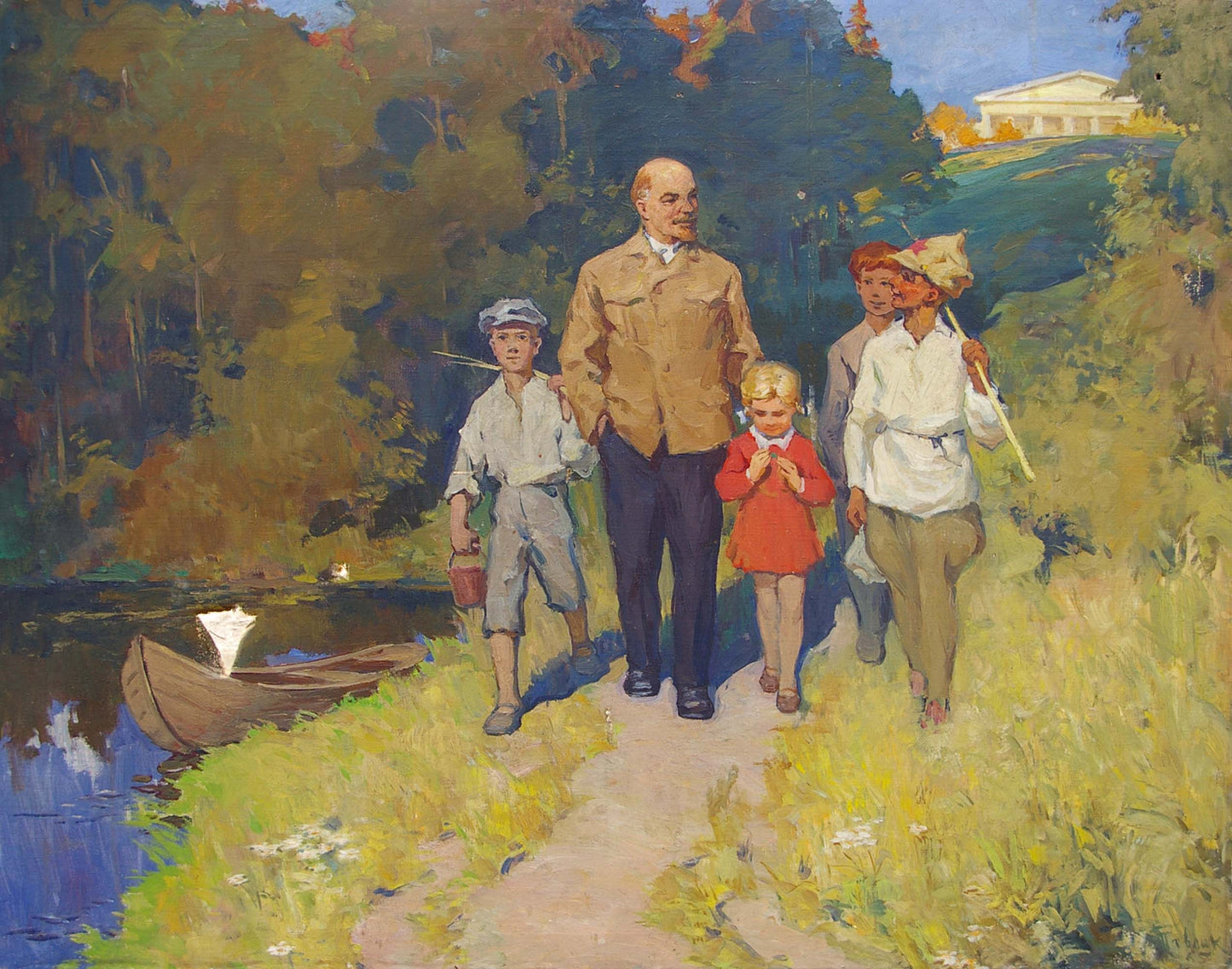 Oil painting Lenin with children Pavlyuk Georgy Nikolaevich