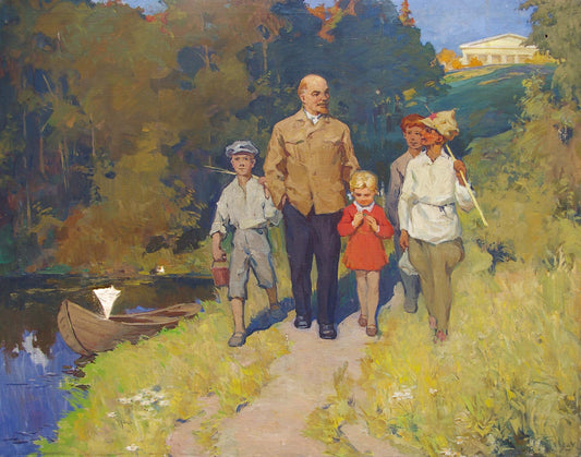 Oil painting Lenin with children Pavlyuk Georgy Nikolaevich