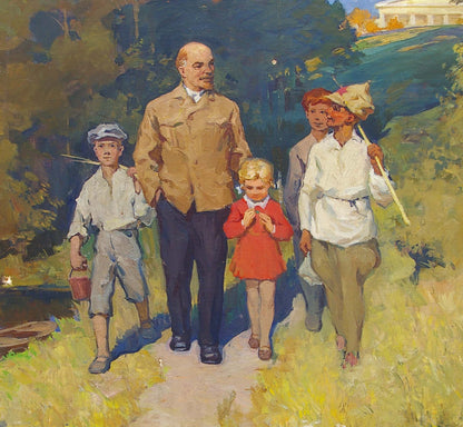 Oil painting Lenin with children Pavlyuk Georgy Nikolaevich