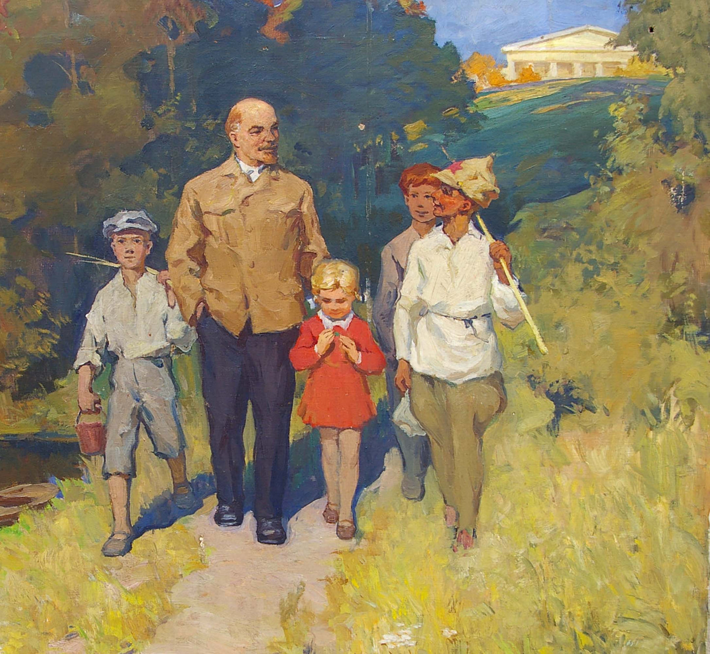 Oil painting Lenin with children Pavlyuk Georgy Nikolaevich