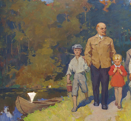 Oil painting Lenin with children Pavlyuk Georgy Nikolaevich