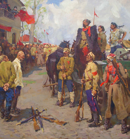 Oil painting War for independence Guida Mikhail Evgenievich