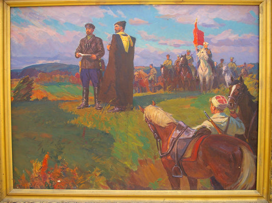 Oil painting Shchors and Bozhenko Petukhov Vasily Afanasevich