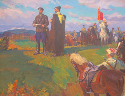 Oil painting Shchors and Bozhenko Petukhov Vasily Afanasevich