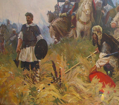 Oil artwork Battle of Kulikovo by an unknown artist