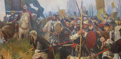 Oil composition The Battle of Kulikovo Field by an unknown painter