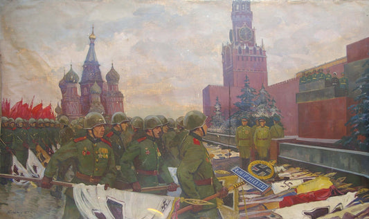 Oil painting Military parade Baroyants Mikhail Sergeevich