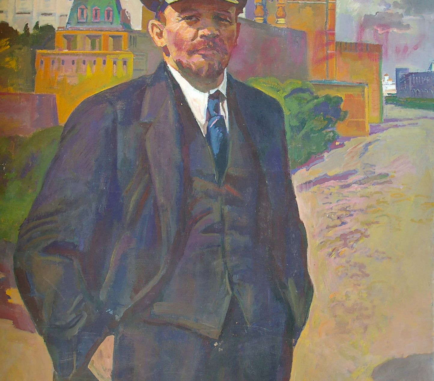 Oil painting Portrait of Lenin on a walk Vyacheslav Tokarev