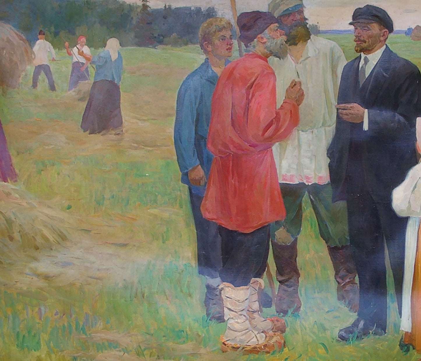 Oil painting Lenin with the peasants Sitdikov Haris Latyfovich