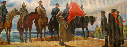 Oil painting Soldiers and Lenin Unknown author