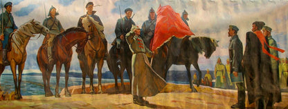 Oil painting Soldiers and Lenin Unknown author