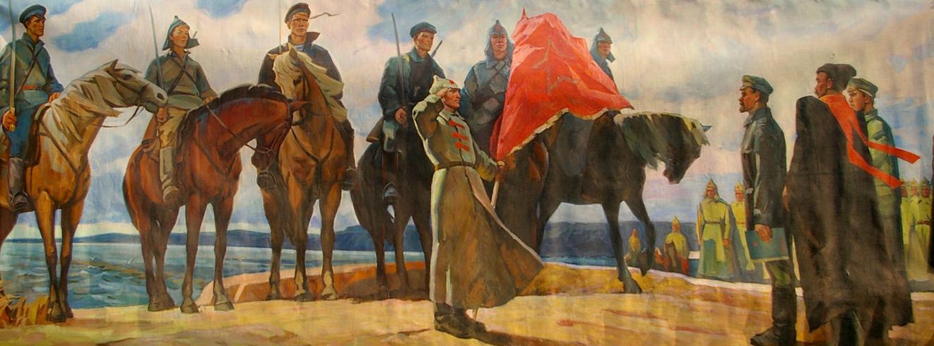 Oil painting Soldiers and Lenin Unknown author