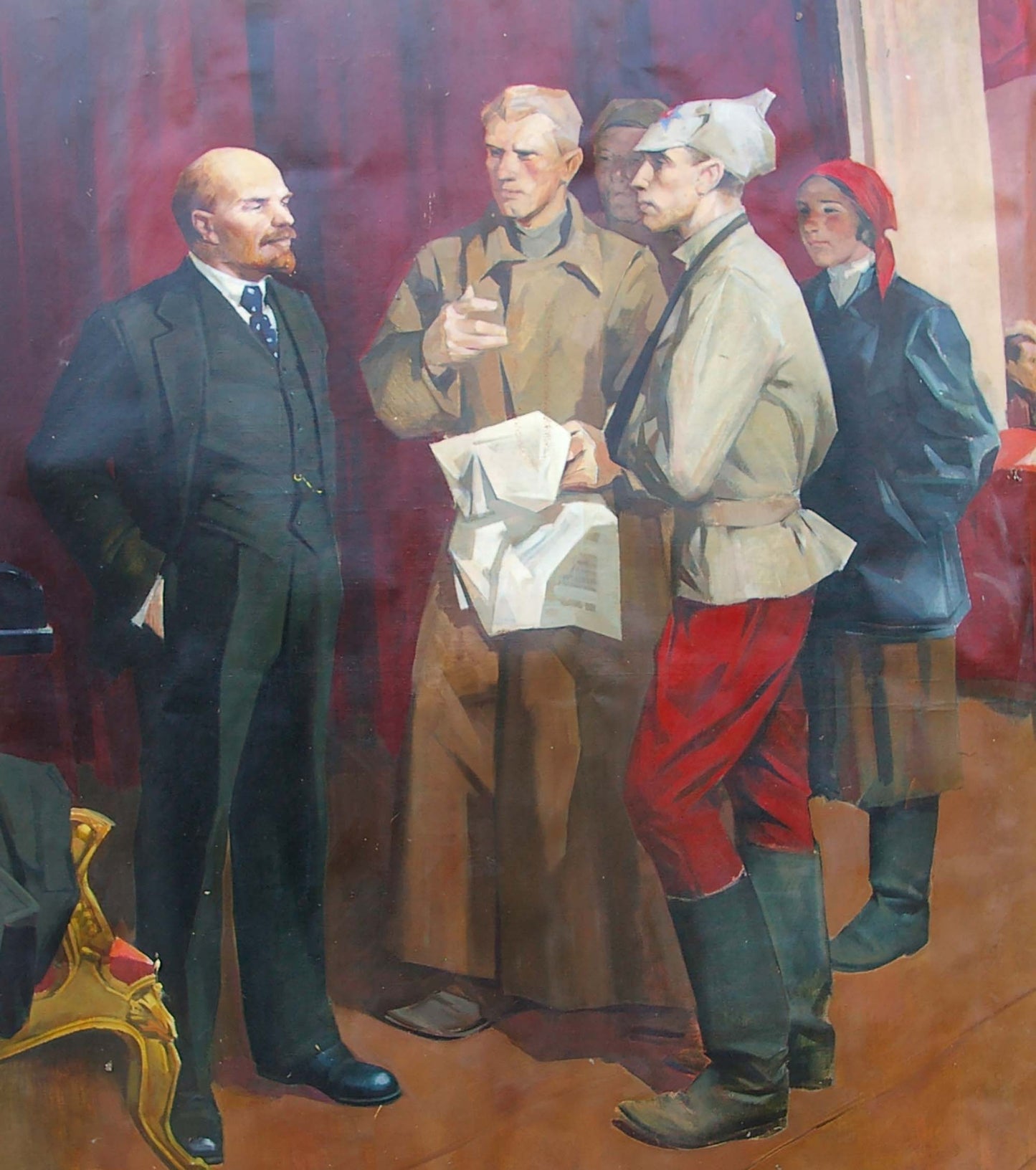 Oil painting Lenin with the Komsomol Unknown artist