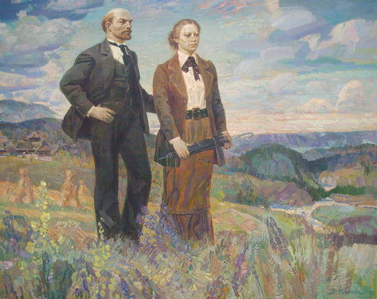 Oil painting Lenin and Krupskaya Odainik Vadim Ivanovich