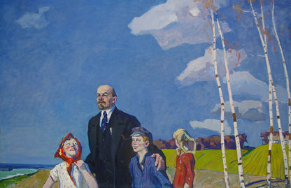 Oil painting Lenin with children Logvin Ivan Dmitrievich